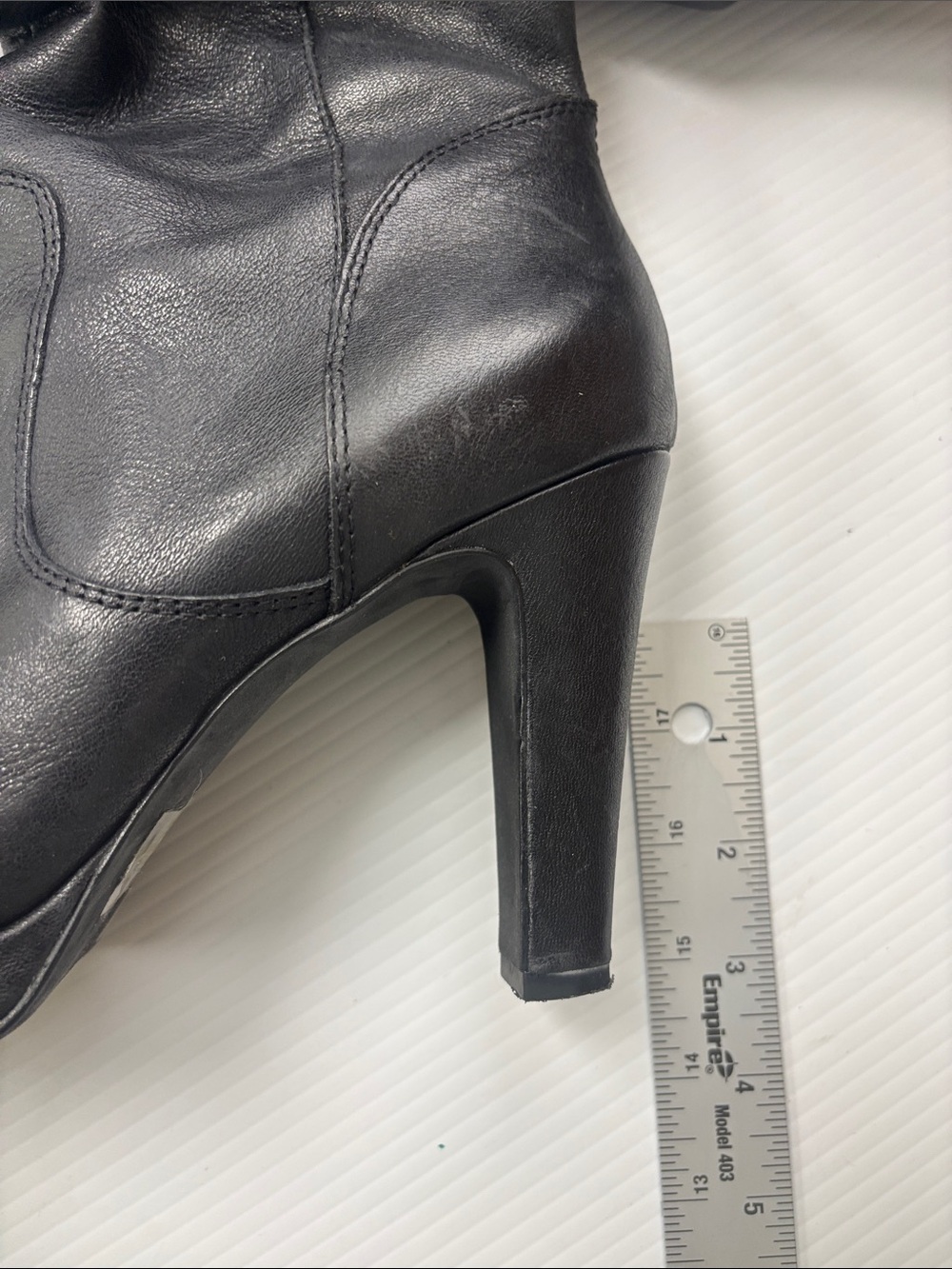 Jessica Simpson Black Leather High-Heel Knee Boots - Picture 8 of 12